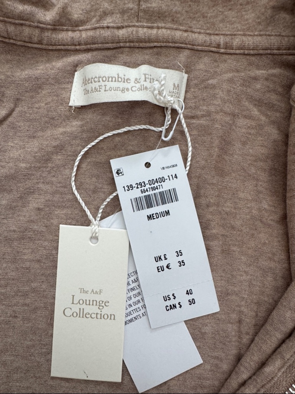 Abercrombie & Fitch Light Brown Lounge Zip Hoodie - Picture 3 of 3